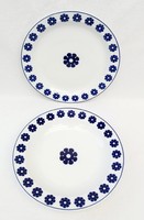 Hollóházi porcelán kék amőbás tányér 2 darab