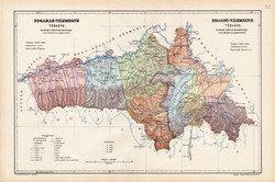 Fogaras és Brassó vármegye térkép 1904, megye, Nagy - Magyarország, eredeti, Kogutowicz Manó, atlasz