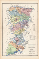 Temes vármegye térkép 1904, megye, Nagy - Magyarország, eredeti, Kogutowicz Manó, atlasz