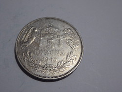 Ferenc József ezüst 5 korona pénzérme, 1900