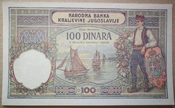 Jugoszlávia 100 dinár 1929 UNC