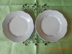 Zsolnay porcelán barokk, fehér lapos tányér