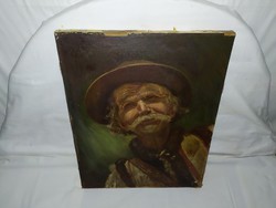 1,-Ft Remekül megfestett idős parasztbácsit ábrázoló festmény