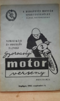 NEMZETKÖZI ÉS ORSZÁGOS BAJNOKI Gyorsasági motor verseny programja 1963.