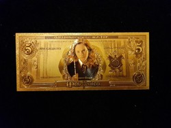 Új - aranyozott, plasztik  Hermione 5 galleons a Harry Potterből