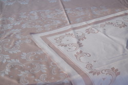 Régi selyemdamaszt púder rózsaszín két oldalas terítő asztalterítő abrosz 157 x 135