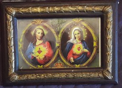 Vallásos kép: Jézus és Mária szíve kép