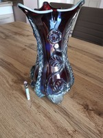 32 cm irizáló muránói váza