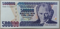 Törökország 500000 lira 1998 Aunc+