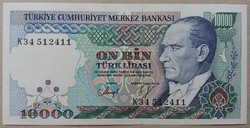 Törökország 10000 lira 1989 Unc