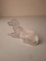 Antik kutya szobor, öntött mattított üveg