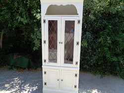 Bookcase with glass doors, painted