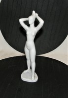 Drasche Női Akt Fehér Porcelán Figura 23 cm