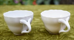 Fehér mázas porcelán mokkás kávés csésze párban