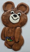 Moszkvai olimpiai kabala figura Misa Maci 1980 kerámia dísz