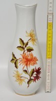 Hollóházi "Csongrád" címeres, virágmintás porcelán váza (1795)