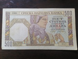 Ropogós 500 Dinár 1941