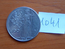 Italy 100 lira 1978 r, goddess Minerva 8 g, 27.8 mm # 1041