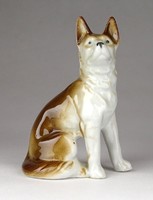 1F078 Régi porcelán ülő németjuhász kutya 11.5 cm