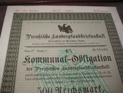 Német  1944.évi  kötvény ,  500 Birodalmi Márka  4 %