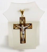 Yellow and white gold cross pendant (zal-au77421)