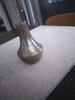 Clay-colored, iridescent glazed stoneware vase