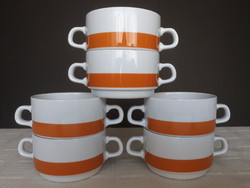 6 db Alföldi porcelán leveses csésze