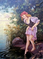 Illencz Lipót( 1882 - 1950 ) Lány a parton
