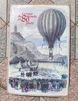 Fém-lemez plakàt( ,80 nap alatt a föld körül) Hölégballon !Verne Gyula .,film plakàt, reklám