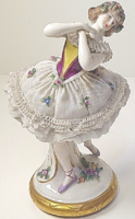 Nyári kiárúsítás! :) Antik Alt Wien nagyméretű porcelán balerina