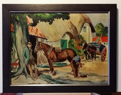 At the shoemaker's - (30 x 40, oil + new frame)