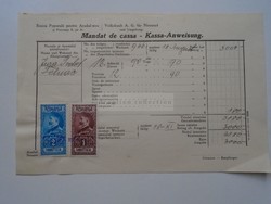 G2021.26 Mandat de Casa Kassa Anweisung Újarad Volksbank Neuarad -Felnak Felnac 1929