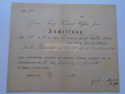 G2021.23 Anweisung -utasítás 25 florin (Gulden) befizetéséről  1879  Zeiden Feketehalom Codlea