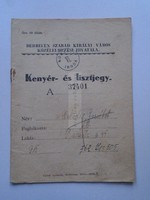 G2021.39  Debrecen sz.kir. város Közélelmezési hivatala - Kenyér és lisztjegy  füzet 1941 II.v.h.