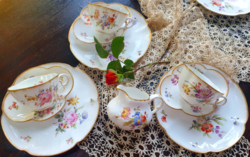 Sarreguemines Minton porcelán teás kávés reggeliző szett kiöntővel