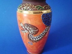 Sárkány mintás keleti SATSUMA jellegű porcelán váza
