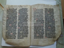 G2021.87  Nagyon ritka eredeti  dupla lap egy 1375-1450 körül  íródott   Missale kéziratból