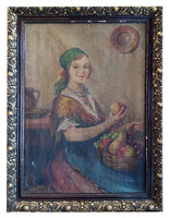 Signed, framed antique oil painting