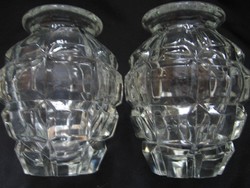 Art deco kristály ibolyás váza pár