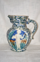 Large glazed faience pitcher with embossed decoration ( DBZ 0017 )