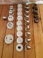 RITKA ! Porcelán villanykapcsolók - konnektorok, porcelán + réz villanykapcsolók,