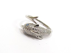 Delfines ezüst gyűrű (KECS-Ag95104)
