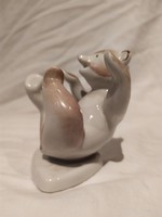 Drasche porcelán medve játszó maci figura nipp