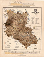 Szepes megye térkép 1887 (5), vármegye, atlasz, eredeti, 44 x 57 cm, színes ceruzás aláhúzások