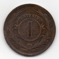 Uruguay 1 centesimo, 1869A, ritka