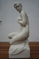 Női akt szobor, porcelán - KŐPORC