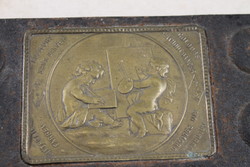 1800-as évekbeli bronz reliefes festéktartó 792