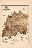 Árva megye térkép 1889 (5), vármegye, atlasz, eredeti, Kogutowicz, színes ceruzás aláhúzások, Gönczy