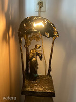 Antik bronz szobor asztali lámpa