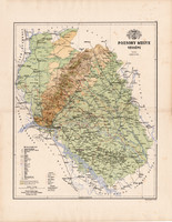 Pozsony megye térkép 1885 (5), vármegye, atlasz, Kogutowicz, 44 x 57 cm, színes ceruzás aláhúzások